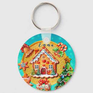 Llavero Casa de Caramelo de Jengibre de Navidad y Año Nuev