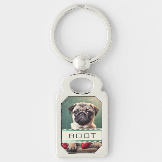 Llavero casa de naipes | pug  (Anverso)