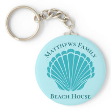 Casa de personalizado Beach Aqua Seashell Monogram
