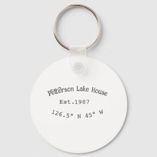 Llavero Casa del lago. Fecha año personalizado coordenadas