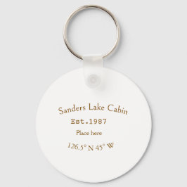 Llavero Casa del lago. Fecha año personalizado coordenadas