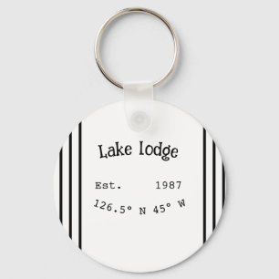 Llavero Casa del lago. Fecha año personalizado coordenadas