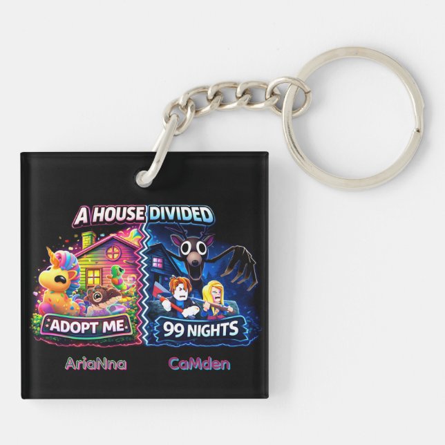 Llavero Casa Dividida Adopt Me vs 99 Nights (Atrás)