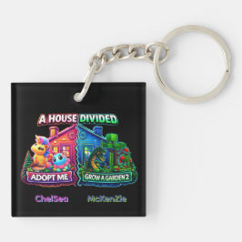 Llavero Casa Dividida Adopt Me vs Grow A Garden 2