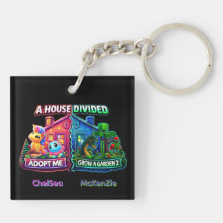 Llavero Casa Dividida Adopt Me vs Grow A Garden 2