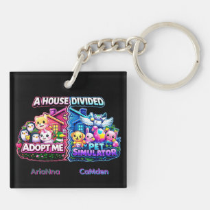 Llavero Casa Dividida Adopt Me vs Pet Simulator