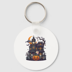 Llavero Casa Embrujada de Halloween Esqueletos Calabaza Fa