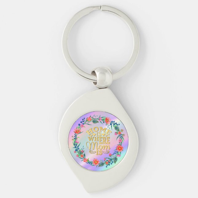 Llavero Casa es donde mamá es regalo para el día de la mad (Anverso)