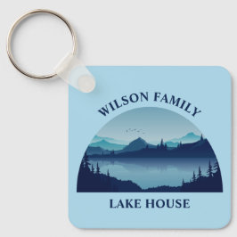 Llavero Casa familiar personalizado Lake House Blue