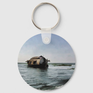 Llavero Casa flotante en Kerala en laguna del agua salada