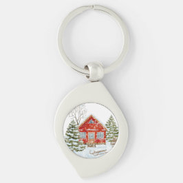 Llavero Casa Roja en el paisaje invernal