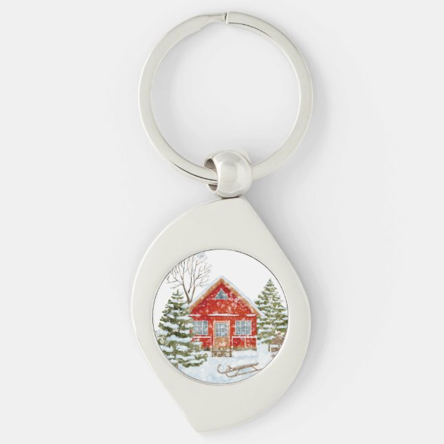 Llavero Casa Roja en el paisaje invernal (Anverso)