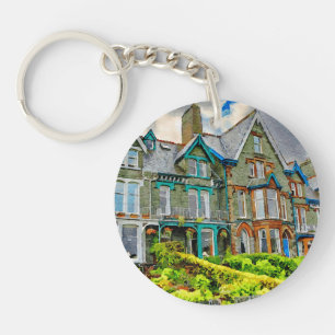 Llavero Casa victoriana en Keswick pintada con acuarela