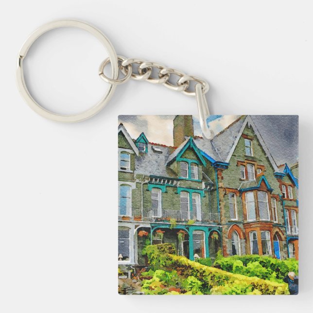 Llavero Casa victoriana en Keswick pintada con acuarela (Frente)