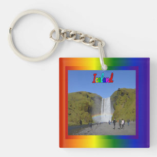 Llavero Cascada arcoiris de Islandia