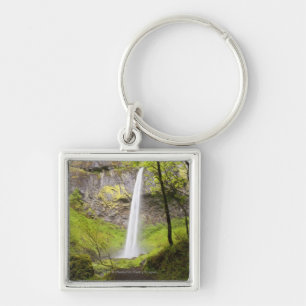 Llavero Cascada borrosa alrededor del verdor enorme en