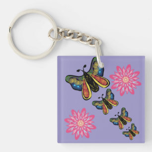 Llavero Cascada de Mariposas Artísticas Personalizadas