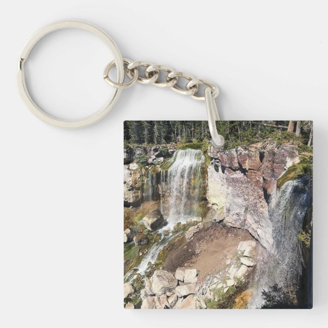 Llavero Cascadas de Creek de Paulina, Oregón (Frente)