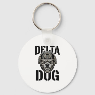 Llavero Casco de Bulldog Delta Dog Diseño de Grabado Vinta