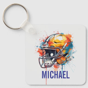 Llavero Casco de fútbol motivacional inspirador nombre