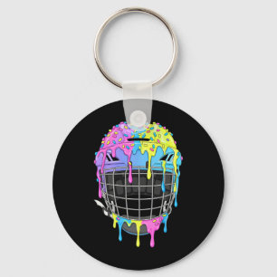Llavero Casco de Hockey Helado Goteante Para Niño Jugador 