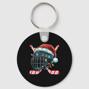 Llavero Casco de hockey sobre hielo de Navidad Santa Xmas
