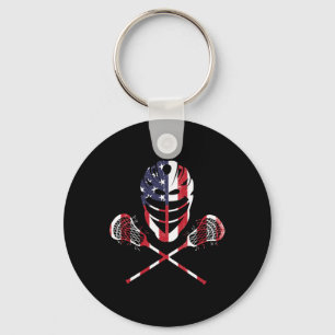 Llavero Casco de Lax Lacrosse Bandera Americana 4 de Julio