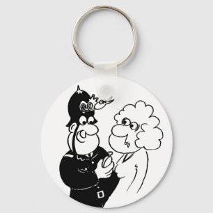 Llavero Casco de reloj cuco del policía. Personalizado gra