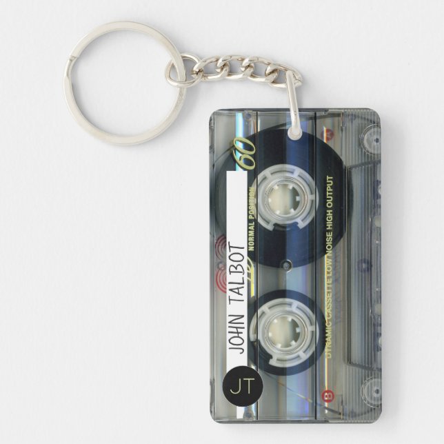 Llavero Casete de mixtape de audio retro T2 personalizado  (Frente)