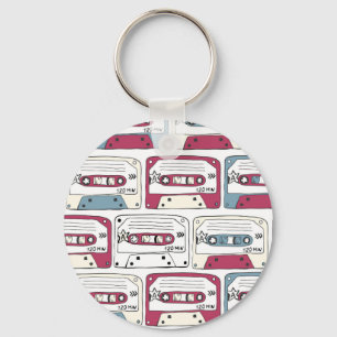 Llavero Casetes de música retro: Patrón de fondo de rock