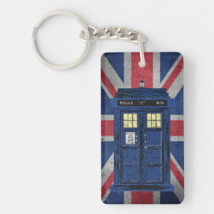 Llavero Casilla de llamadas públicas de la policía azul - 