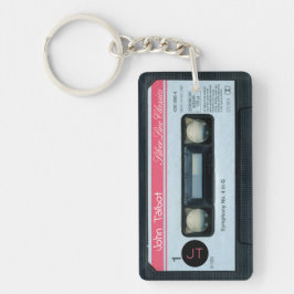 Llavero Cassette de mixtape de audio Retro C personalizado