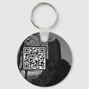 Llavero Castillo de código QR de personalizable ruina góti