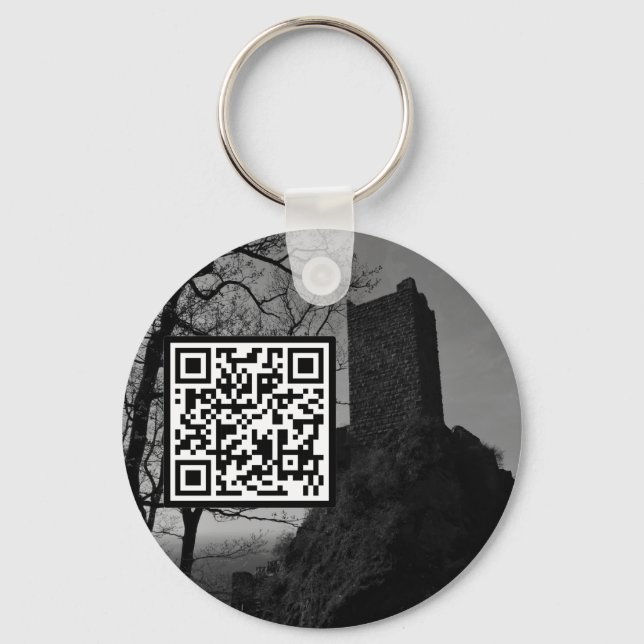 Llavero Castillo de código QR de personalizable ruina góti (Anverso)