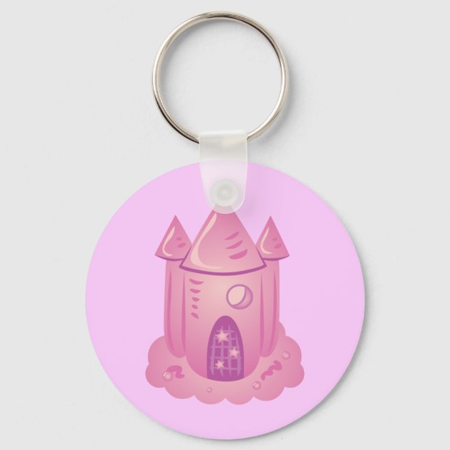 Llavero Castillo de cuento de hadas rosa (Anverso)