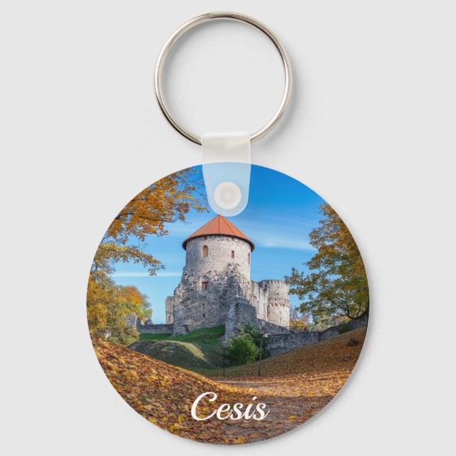 Llavero Castillo medieval rodeado de bosques (Anverso)
