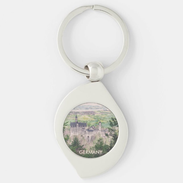 Llavero Castillo Retro Neuschwanstein en Alemania (Anverso)