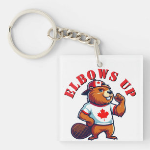 Llavero Castor Canadiense Con Los Codos Arriba