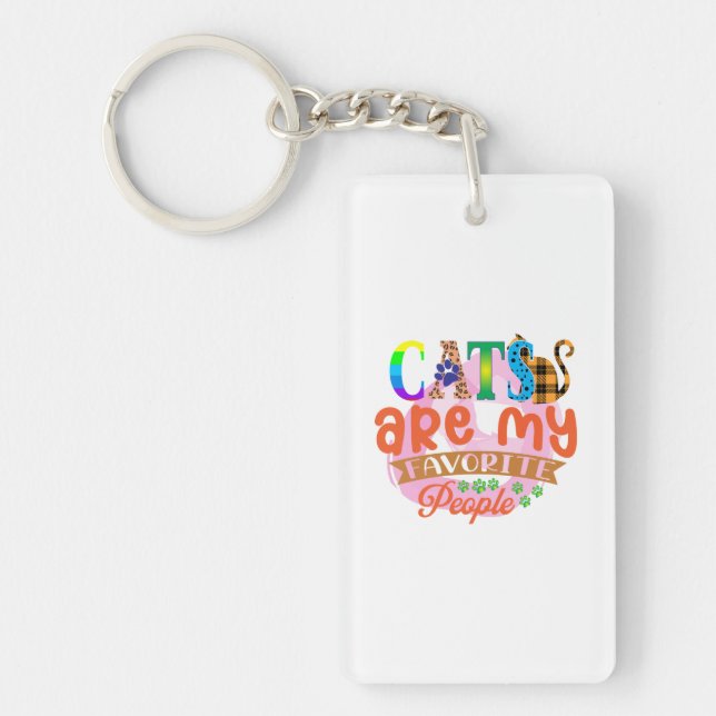 Llavero Cat Art Cats Are My Favorite People (Frente)