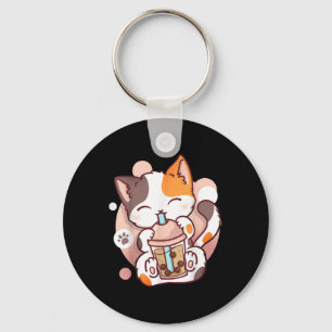 Llavero Cat Boba Tea Bubble Tea Anime Kawaii Neko