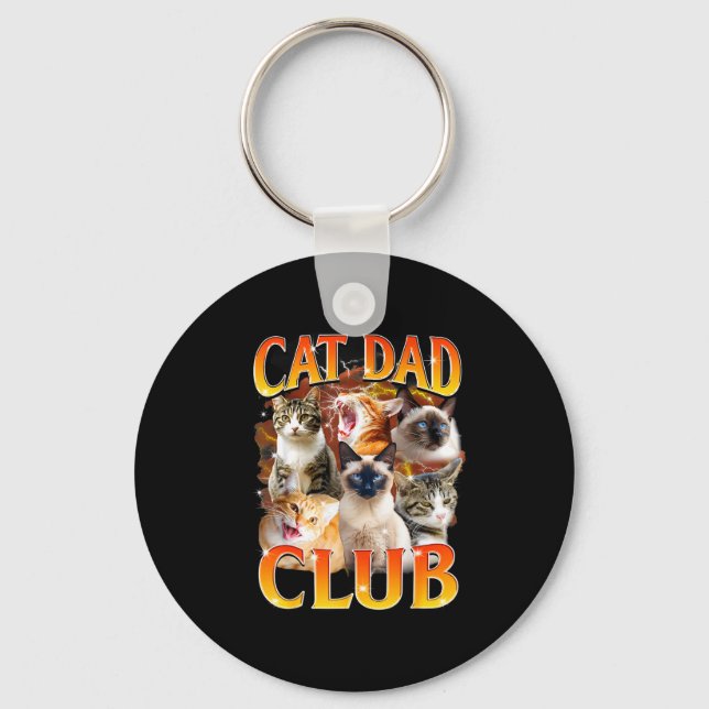 Llavero Cat Dad Club Funny Life Is Better With Cats Father (Anverso)