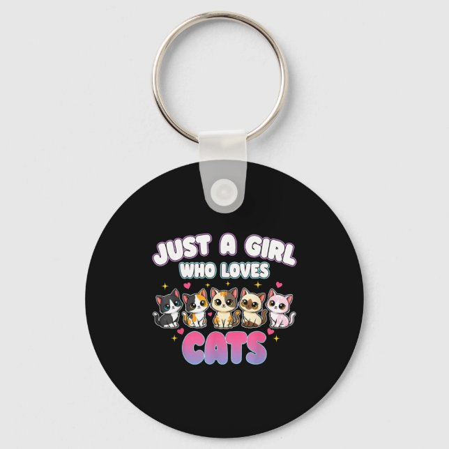 Llavero Cat Just A Girl Who Loves Cats  (Anverso)