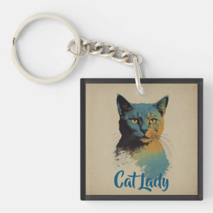 Llavero Cat Lady Keychain