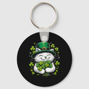 Llavero Cat Leprechaun Clover St Patricks Day Mujeres Chic