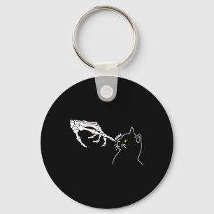 Llavero Cat Lover Skeleton Hand Boop Funny Halloween Cat M