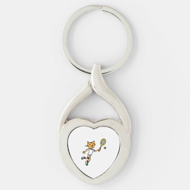 Llavero Cat plays tennis  (Anverso)