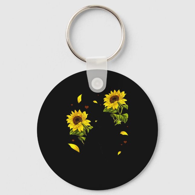 Llavero Cat Sunflower Christmas Tree Sun Flower Cat Lover  (Anverso)