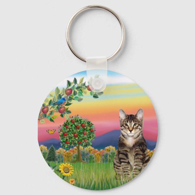 Llavero Cat (Tabby1) - País brillante (Anverso)