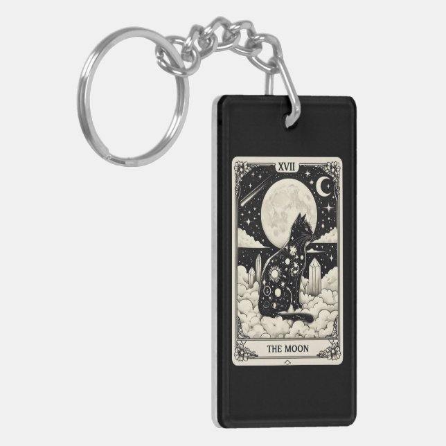 Llavero Cat Tarot Card The Moon Graphic (Frente Izquierda)