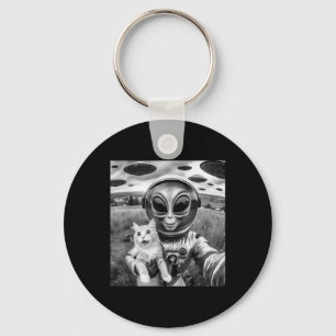 Llavero Cat Ufo Selfie Cat Alien Abducción Graciosa Regalo